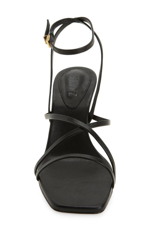Schutz Amelia Square Leather Sandal In Black