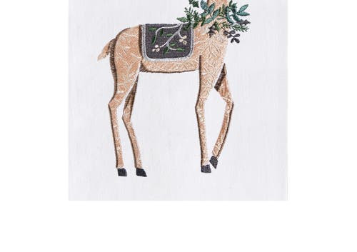 C & F Home C&f Home Christmas Holiday Classic Reindeer With Holly Wreath Cotton Flour Sack Kitchen Dish Towel 2 In Animal Print