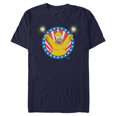 Men's The Simpsons Festive Homer Portrait  Graphic T-Shirt