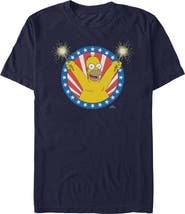 The Simpsons Men's Festive Homer Portrait Short Sleeve Graphic T-Shirt