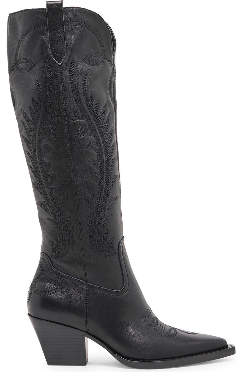 Dolce Vita Ryatt Clip Toe Western Boot, Alternate, color, Black Leather