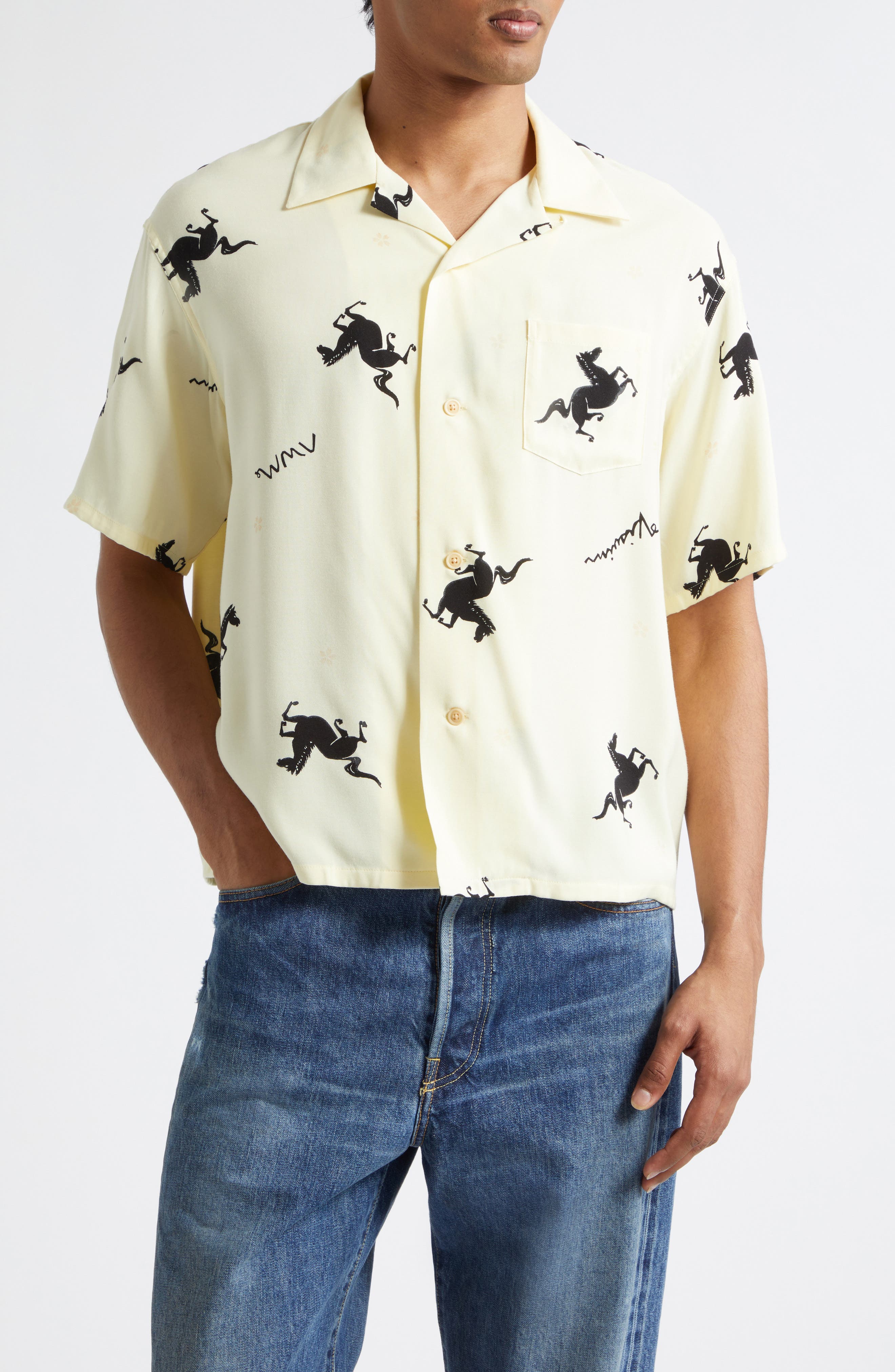 Crosby Horse Print Camp Shirt