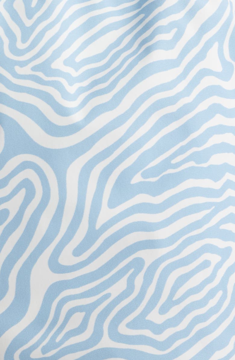 Bugatchi Cruz Geo Print Swim Trunks, Alternate, color, Air Blue