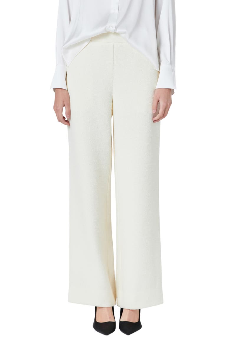 Tweed Wide Leg Pants, Main, color, CREAM