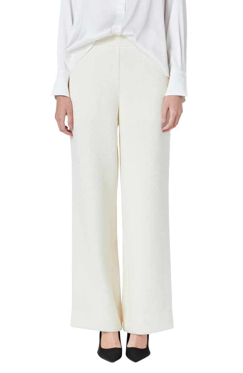 Endless Rose Tweed Wide Leg Pants, Main, color, Cream
