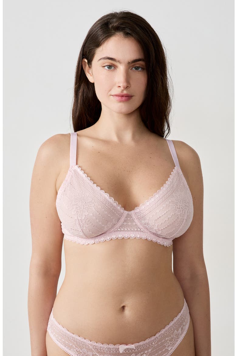 Panama Lace Underwire Bra, Alternate, color, PINK