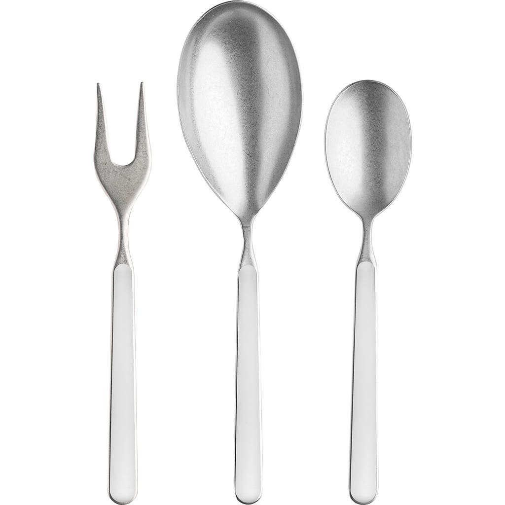 Mepra Fantasia Pewter Serving Set In White