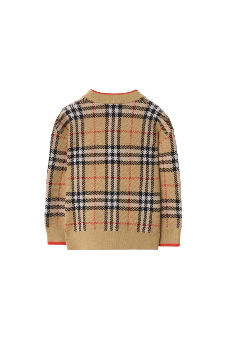 Check Wool Cardigan, Alternate, color, Sand beige