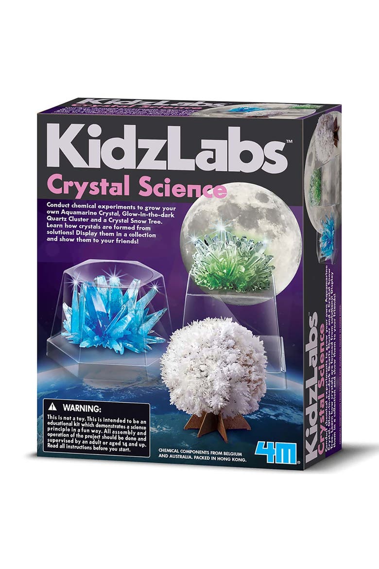 KidzLabs Crystal Science Kit, Grow 3 Crystals, Main, color, Multicolored