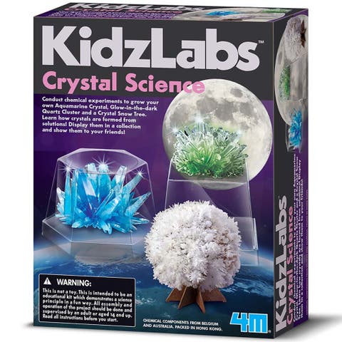 KidzLabs Crystal Science Kit, Grow 3 Crystals