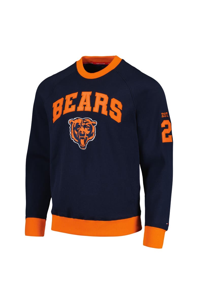 Tommy Hilfiger Men's Tommy Hilfiger Navy Chicago Bears Reese Raglan Tri-Blend Pullover Sweatshirt, Alternate, color, 