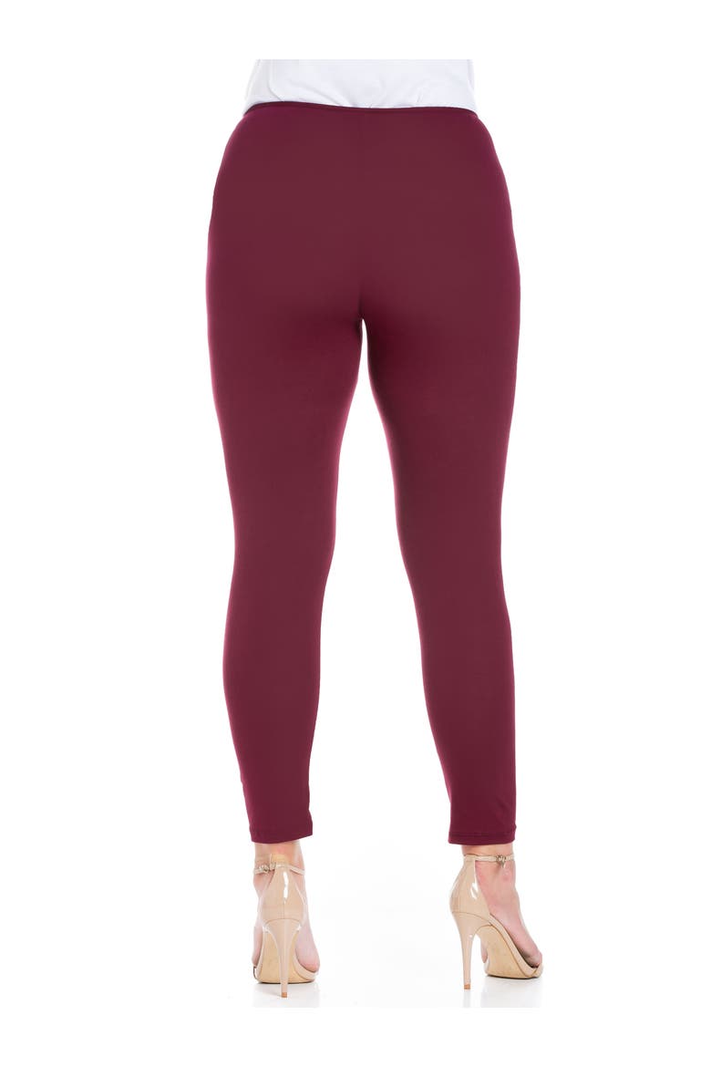 Stretch Ankle Length Leggings, Alternate, color, Wine