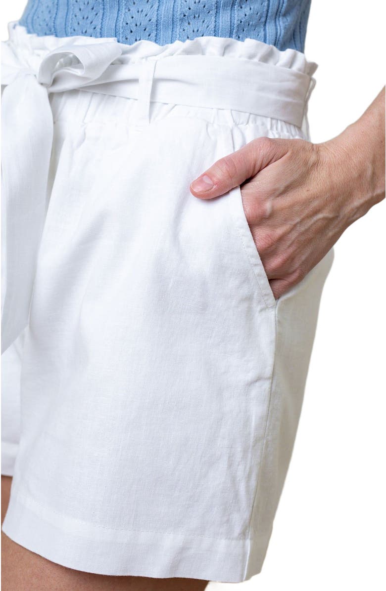 Hope & Henry Womens' Cinched Waist Short, Alternate, color, White Linen