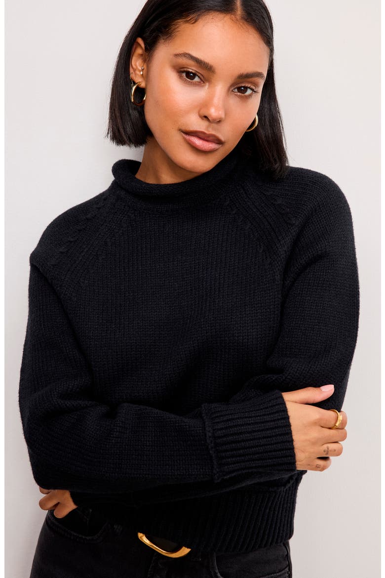 Mock Neck Sweater, Alternate, color, BLACK001