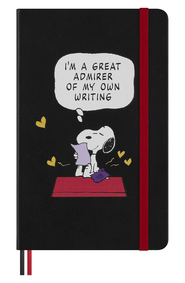 Moleskine Peanuts Snoopy Large Ruled Notebook, Main, color, Black