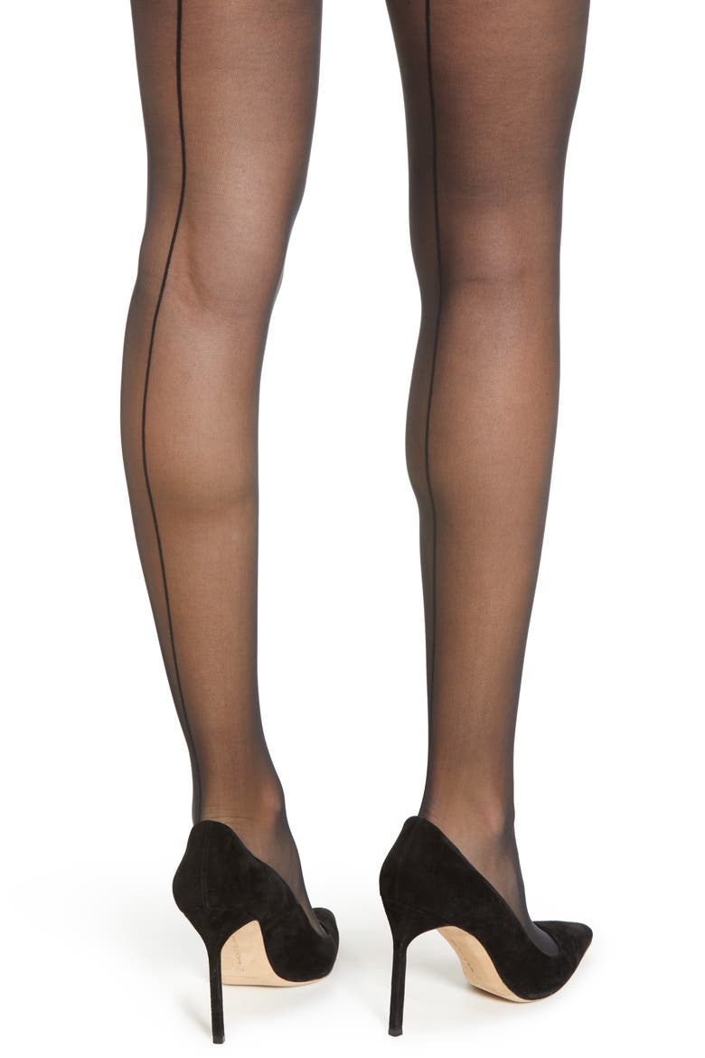 Back Seam Tights, Alternate, color, BLACK