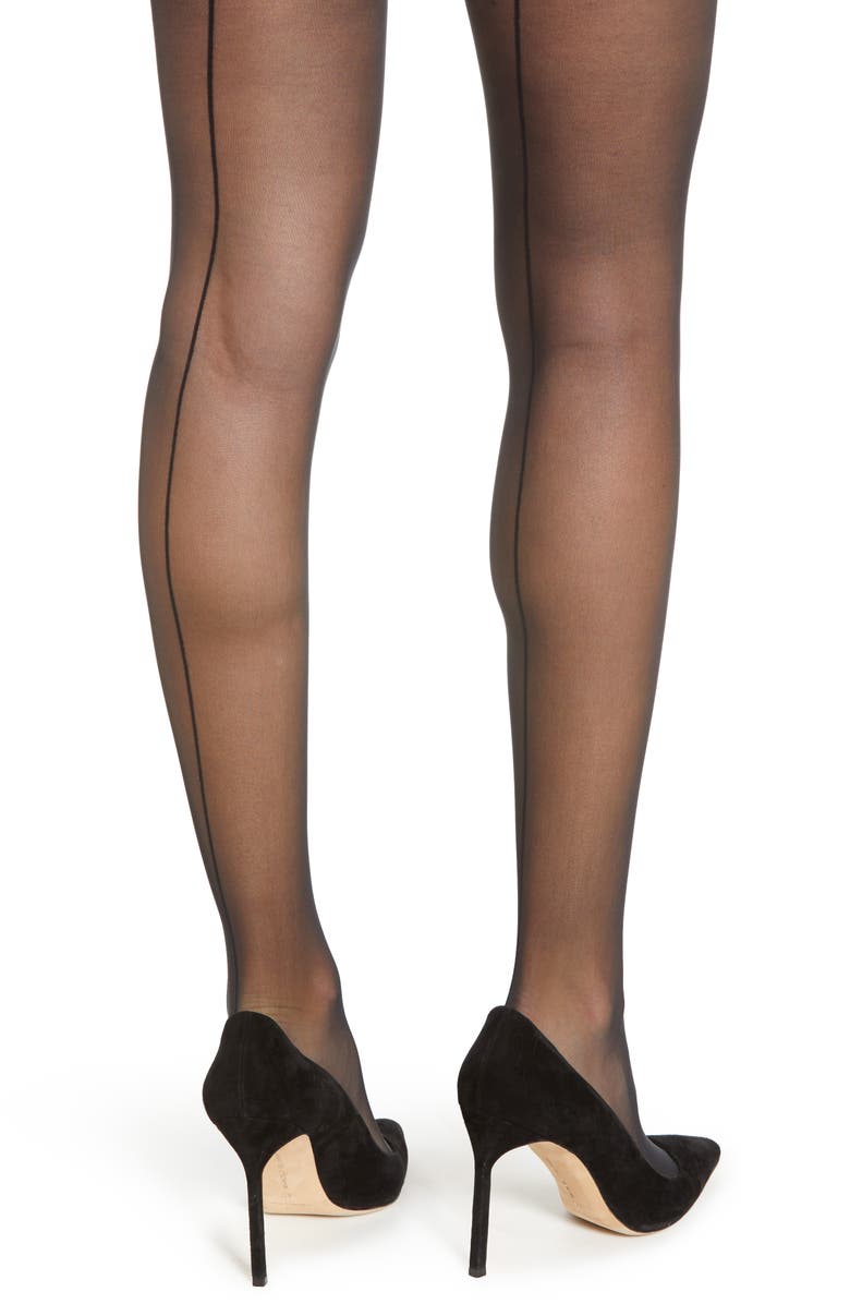 Wolford Back Seam Tights, Alternate, color, Black