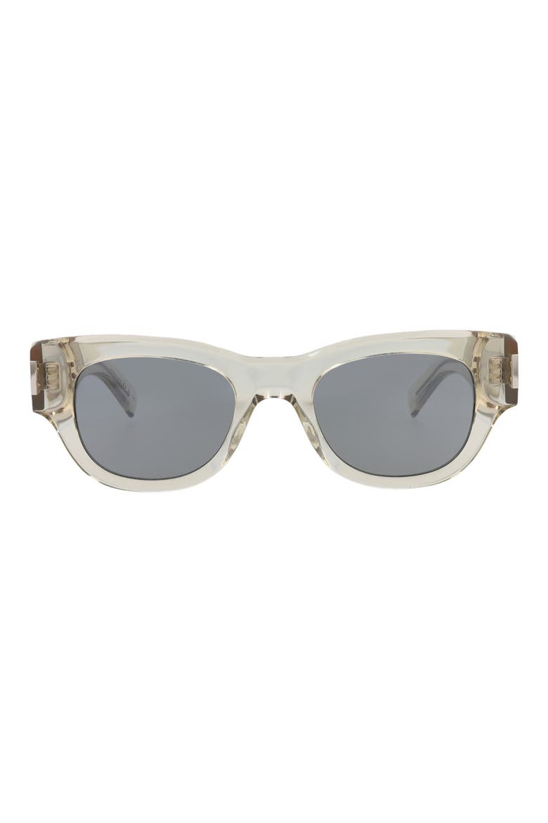 49mm Cat Eye Sunglasses, Main, color, BEIGE BEIGE SILVER