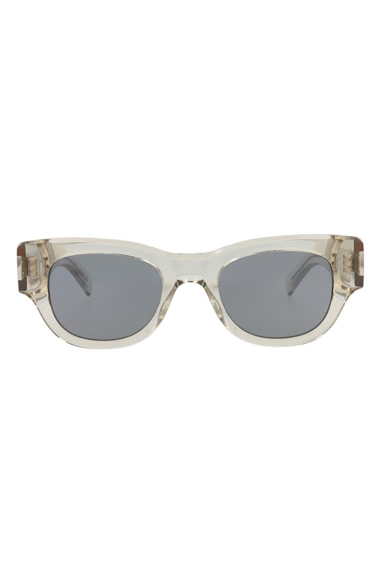 Saint Laurent 49mm Cat Eye Sunglasses, Main, color, Beige Beige Silver