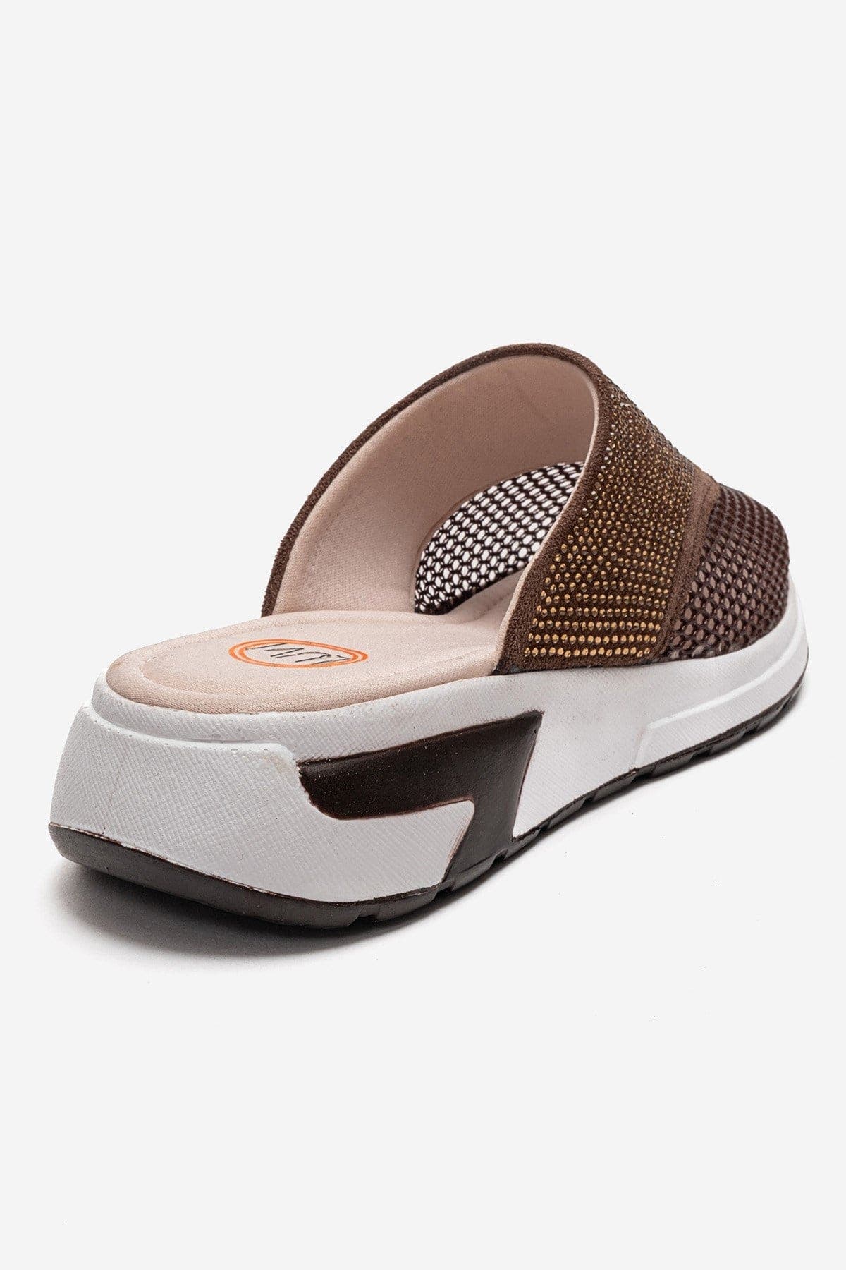 GLEA Mesh Rhinestone Mules, Alternate, color, Brown