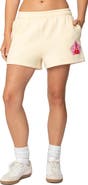 EDIKTED Orchid Babe Fleece Shorts