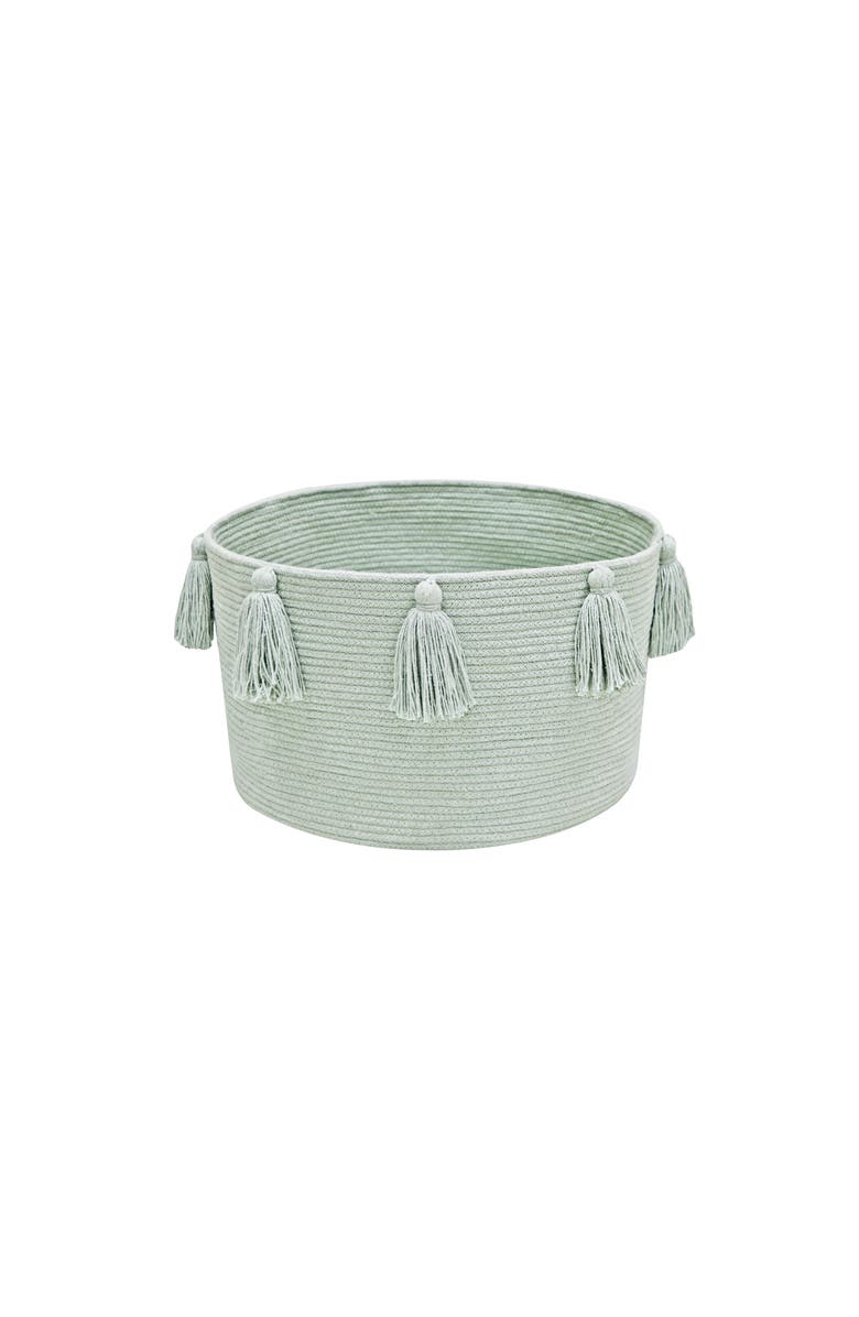 Lorena Canals Basket New Tassels, Main, color, Blue Sage