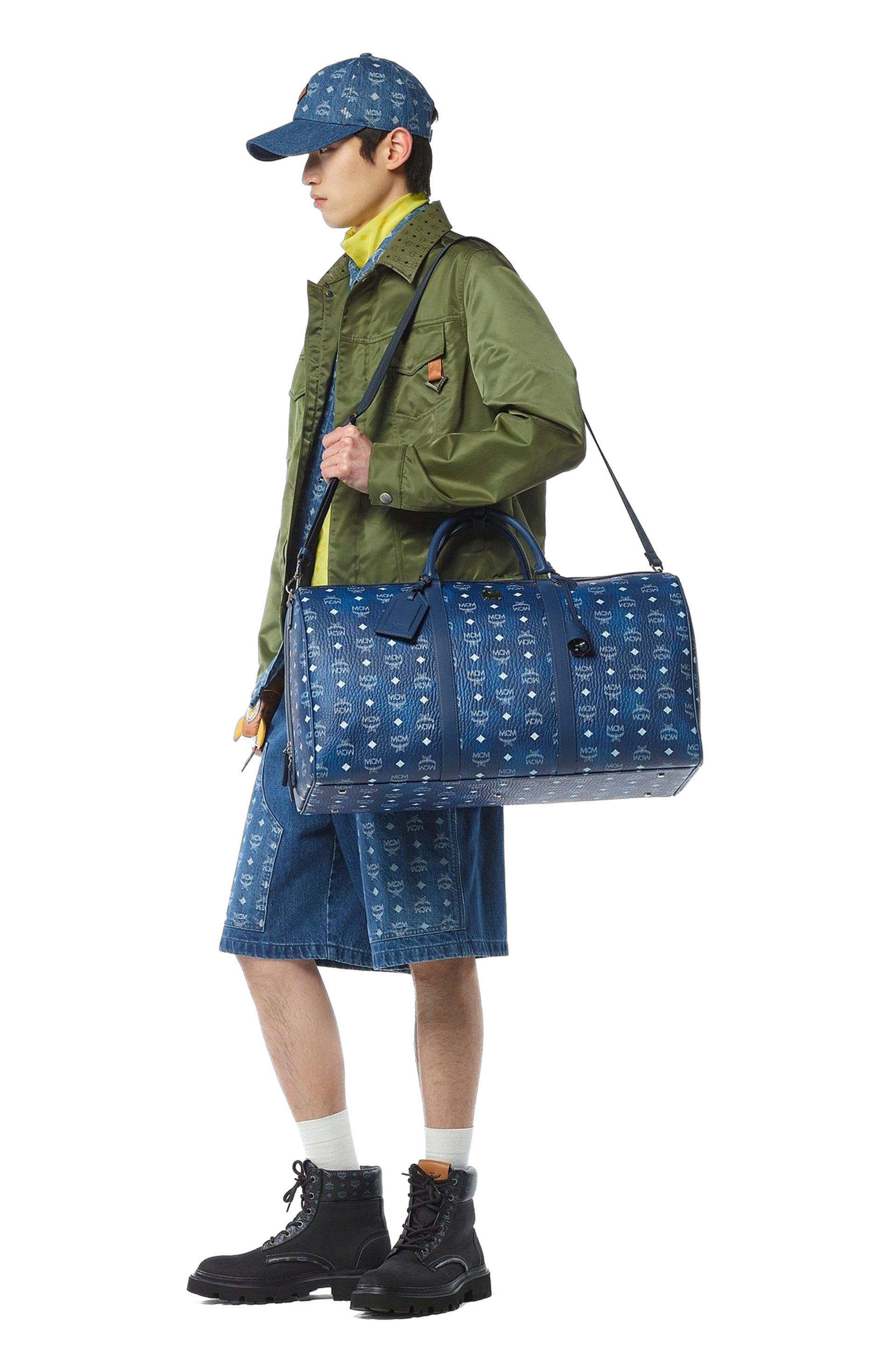 MCM Large Ottomar Weekender Bag in Visetos, Alternate, color, 