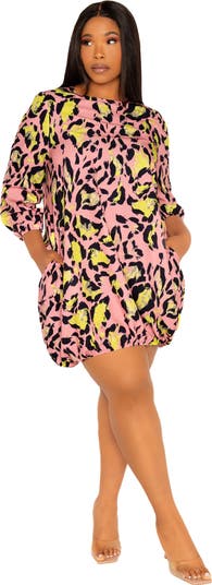 Rainbow Leopard Print Bubble Hem Dress