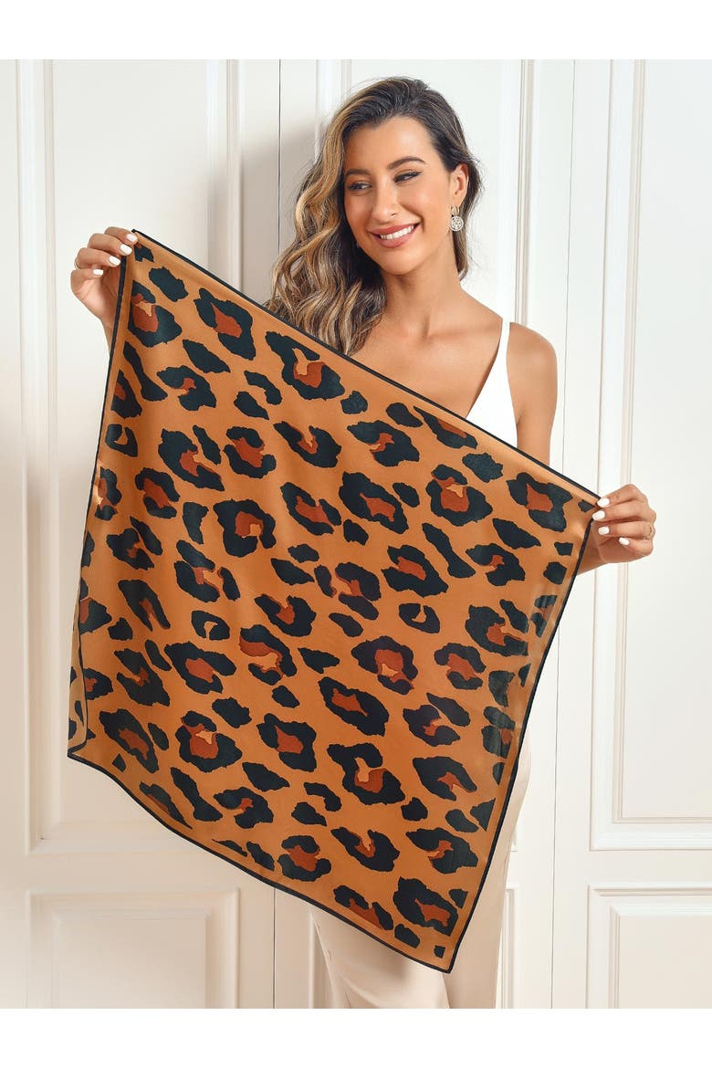 Pure Silk Printed Square Scarf, Alternate, color, Leopard