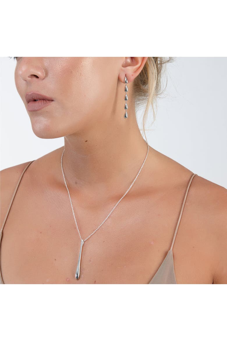 Solid Tear Drop Pendant, Alternate, color, Sterling Silver