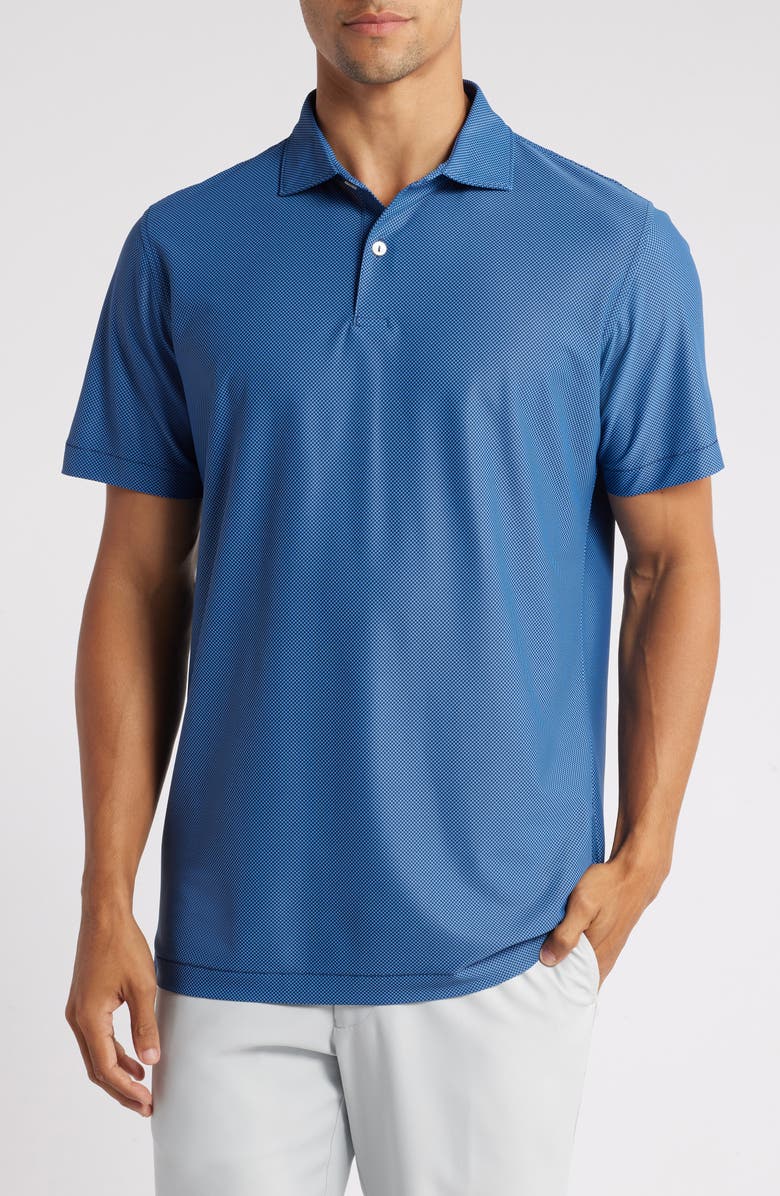 Peter Millar Checkers Microprint Performance Knit Polo, Main, color,