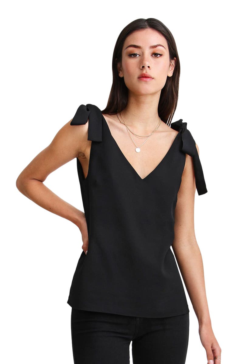 Belle & Bloom Feel For You V-Neck Top, Alternate, color, Black