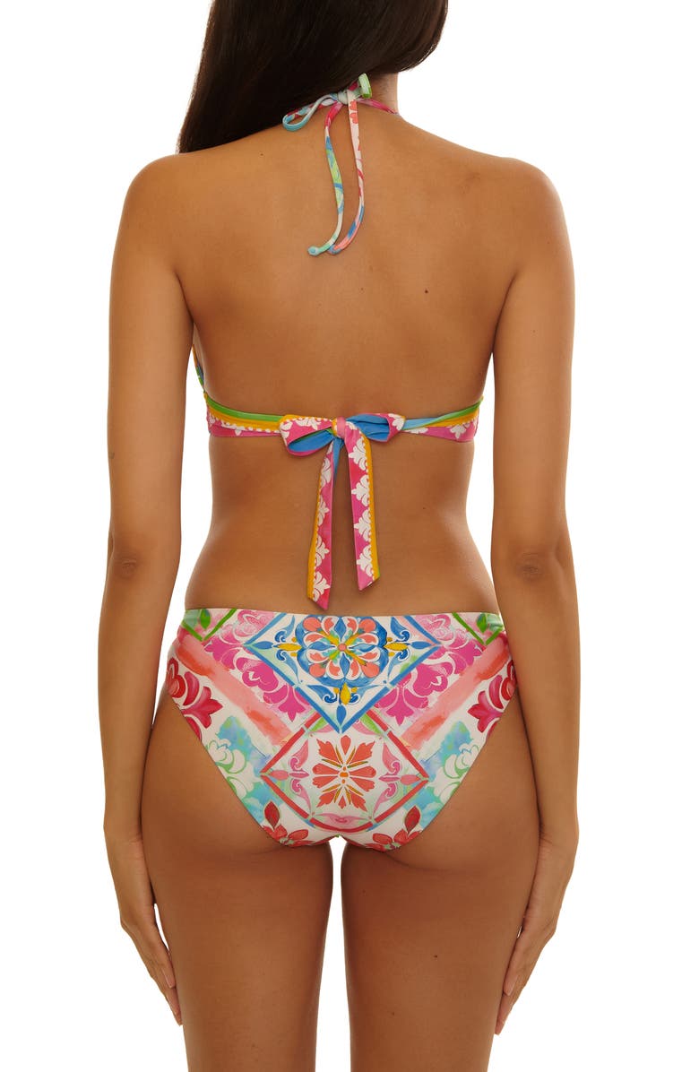 Becca Mijas Halter Bikini Top, Alternate, color, Pink Multi