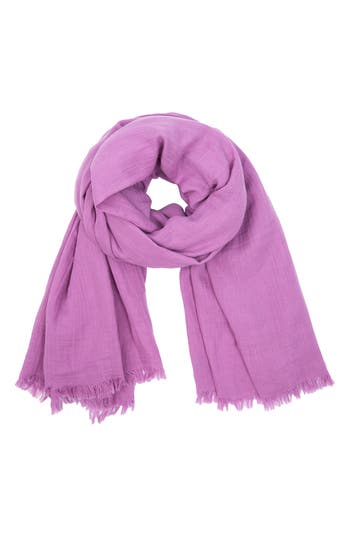 Saachi Gauze Cotton Scarf In Purple