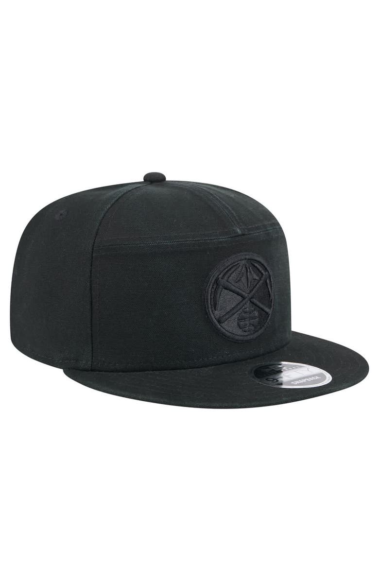 New Era Men's New Era Black Denver Nuggets Adventure Canvas Split Panel 9FIFTY Snapback Hat, Alternate, color, Black