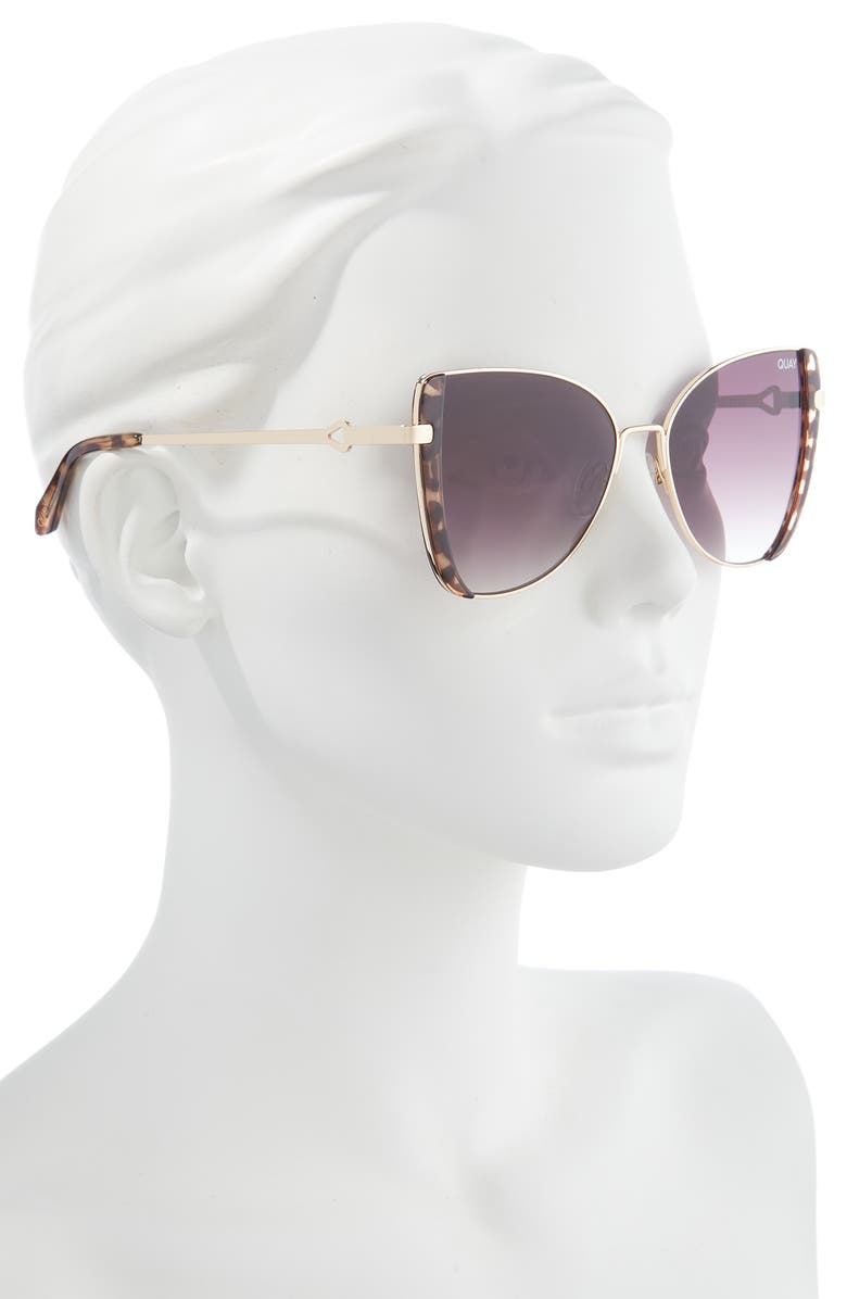 QUAY X Love Island Glow Up 55mm Cat Eye Sunglasses⭐️ Quay_HypedUp_CoffeeTortBrown_F  main image 3