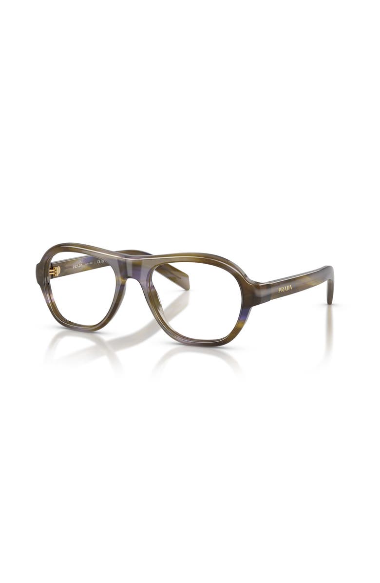 Prada 52mm Rectangle optical glasses, Main, color, Brown
