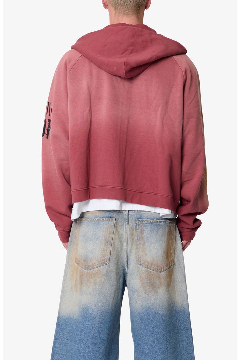 Washed Infantry Cotton Zip-Up Hoodie, Alternate, color, RED