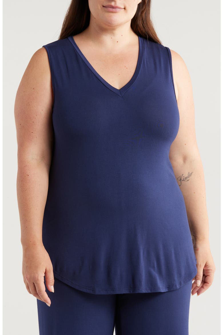 V-Neck Jersey Tank, Main, color, NAVY