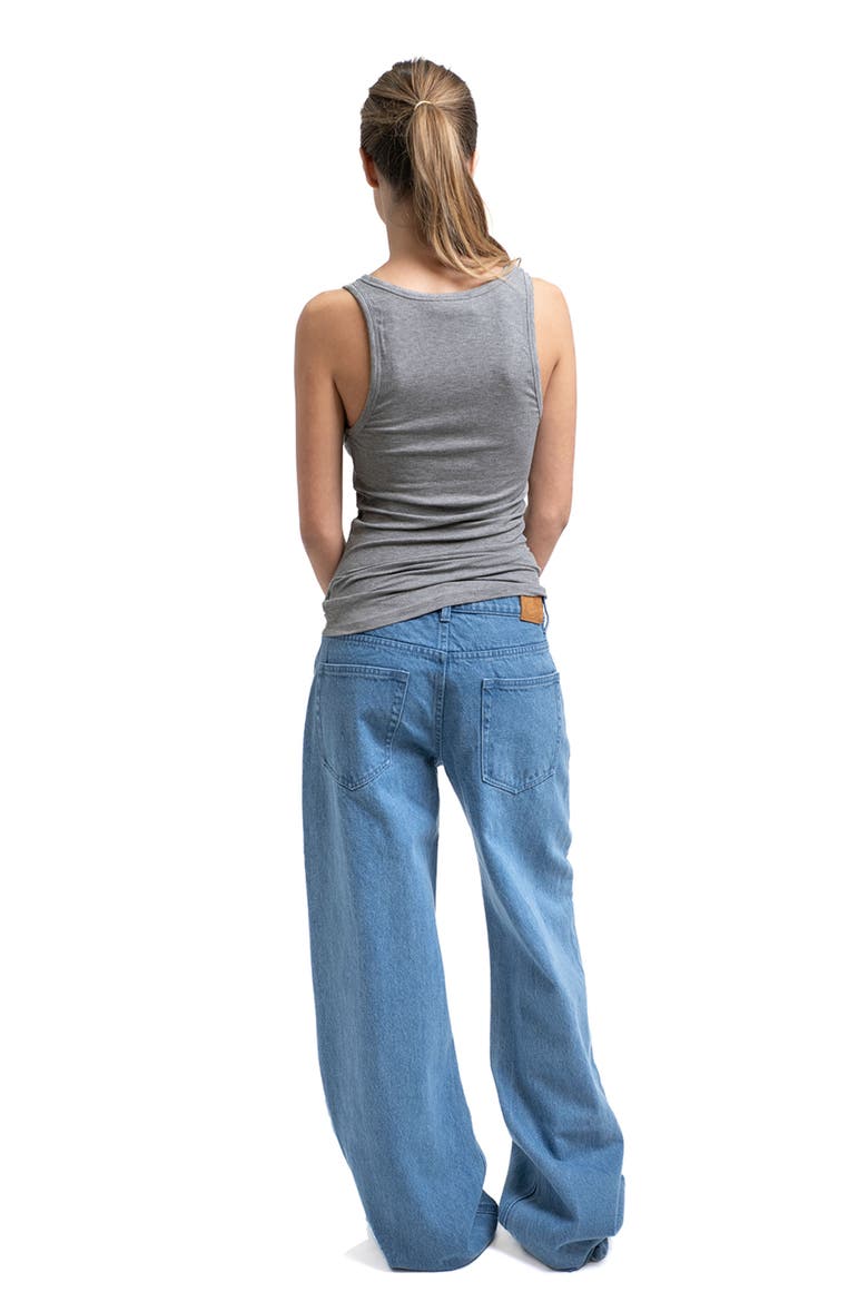 Moa Mid Waist Wide Leg Denim, Alternate, color, Light denim