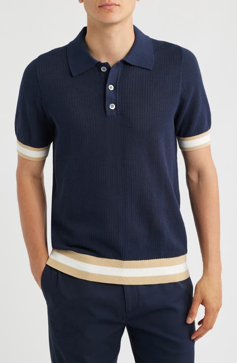 Quinn Open Knit Polo Sweater