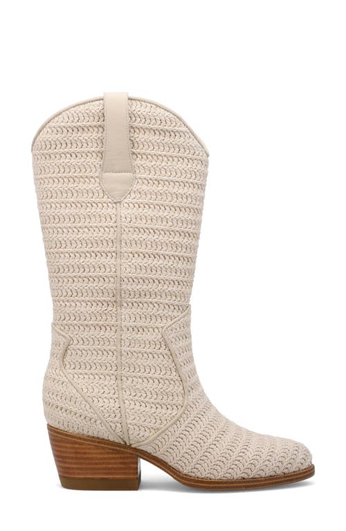 Mia Jenah Woven Cowboy Boot In Bone