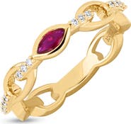Bony Levy 18K Gold El Mar Gemstone & Diamond Stackable Ring (Online Trunk Show)