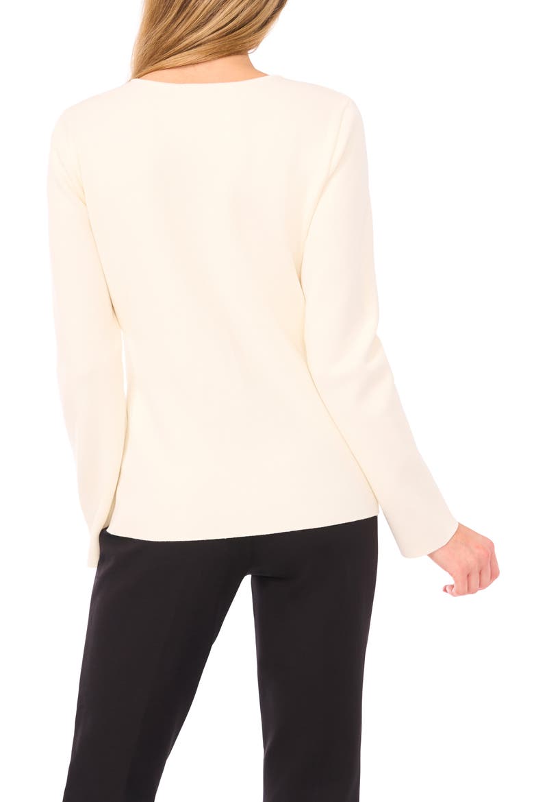 Collarless Cardigan, Alternate, color, VANILLA ICE
