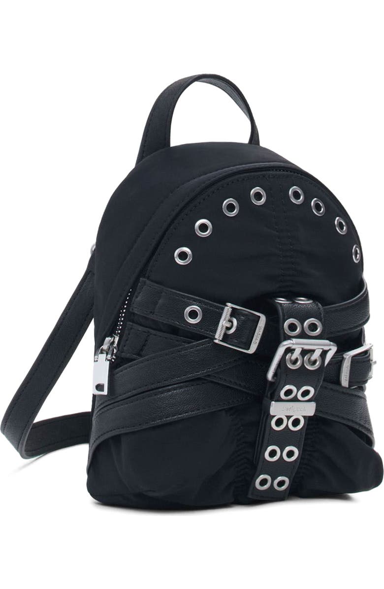Desigual Mini Nylon Backpack, Alternate, color, Black
