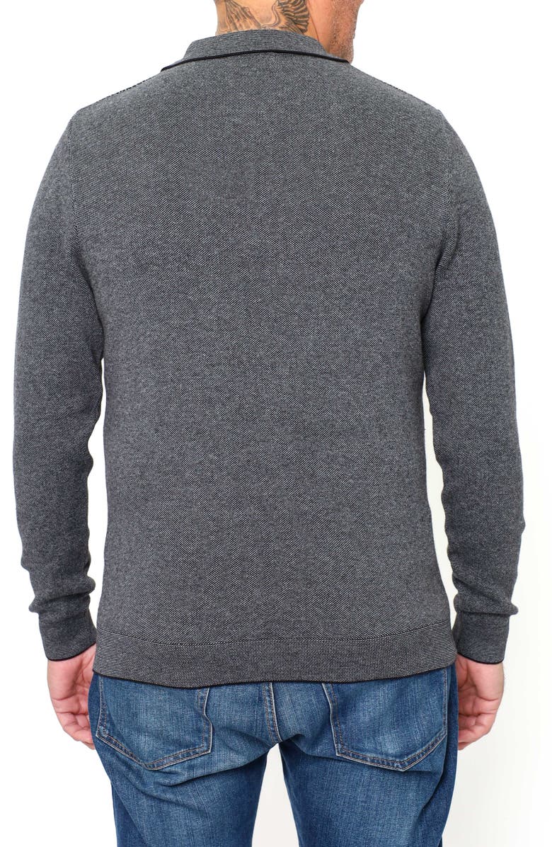 VELLAPAIS Mataro Herringbone Long Sleeve Polo, Alternate, color, 