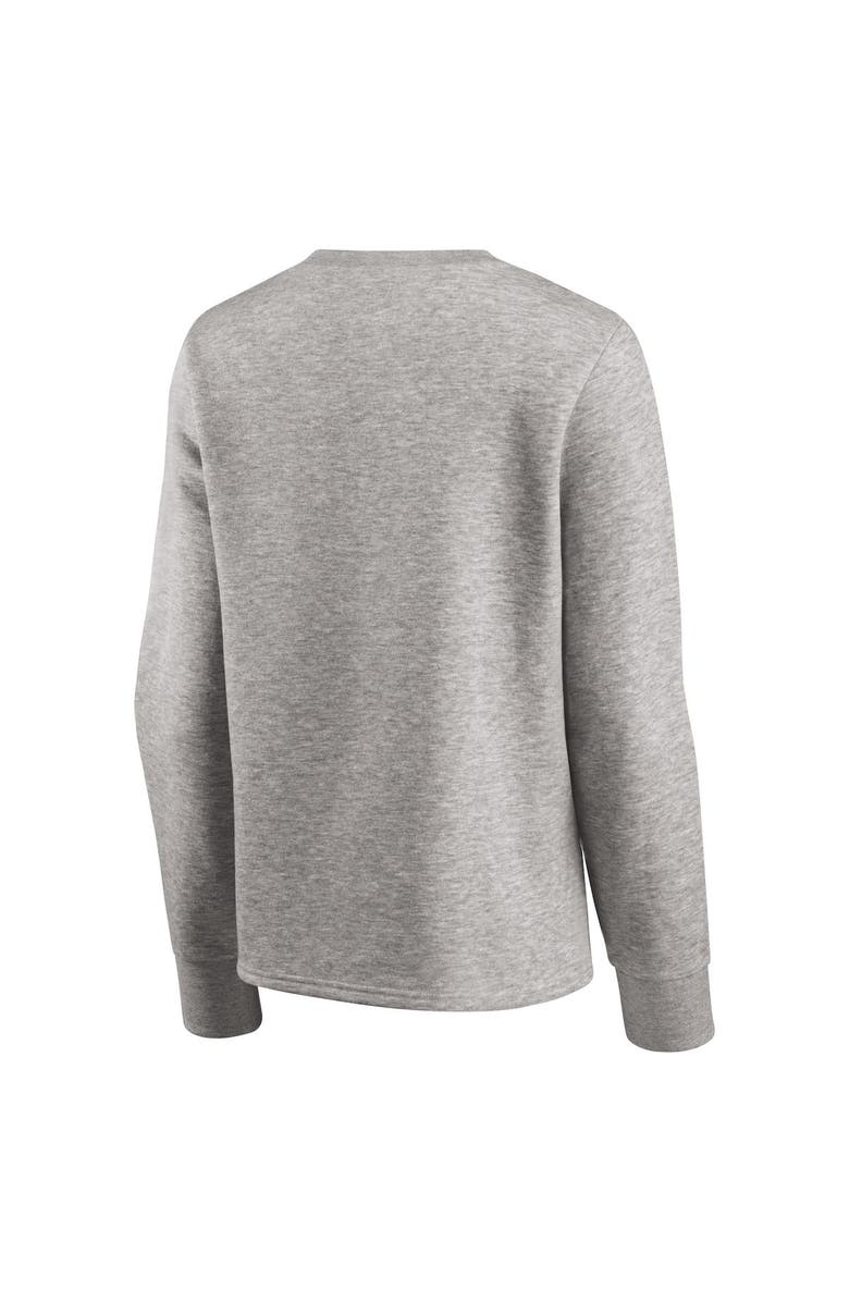 FANATICS Women's Fanatics Branded Heathered Gray Chicago Cubs Crew Pullover Sweater, Alternate, color, 