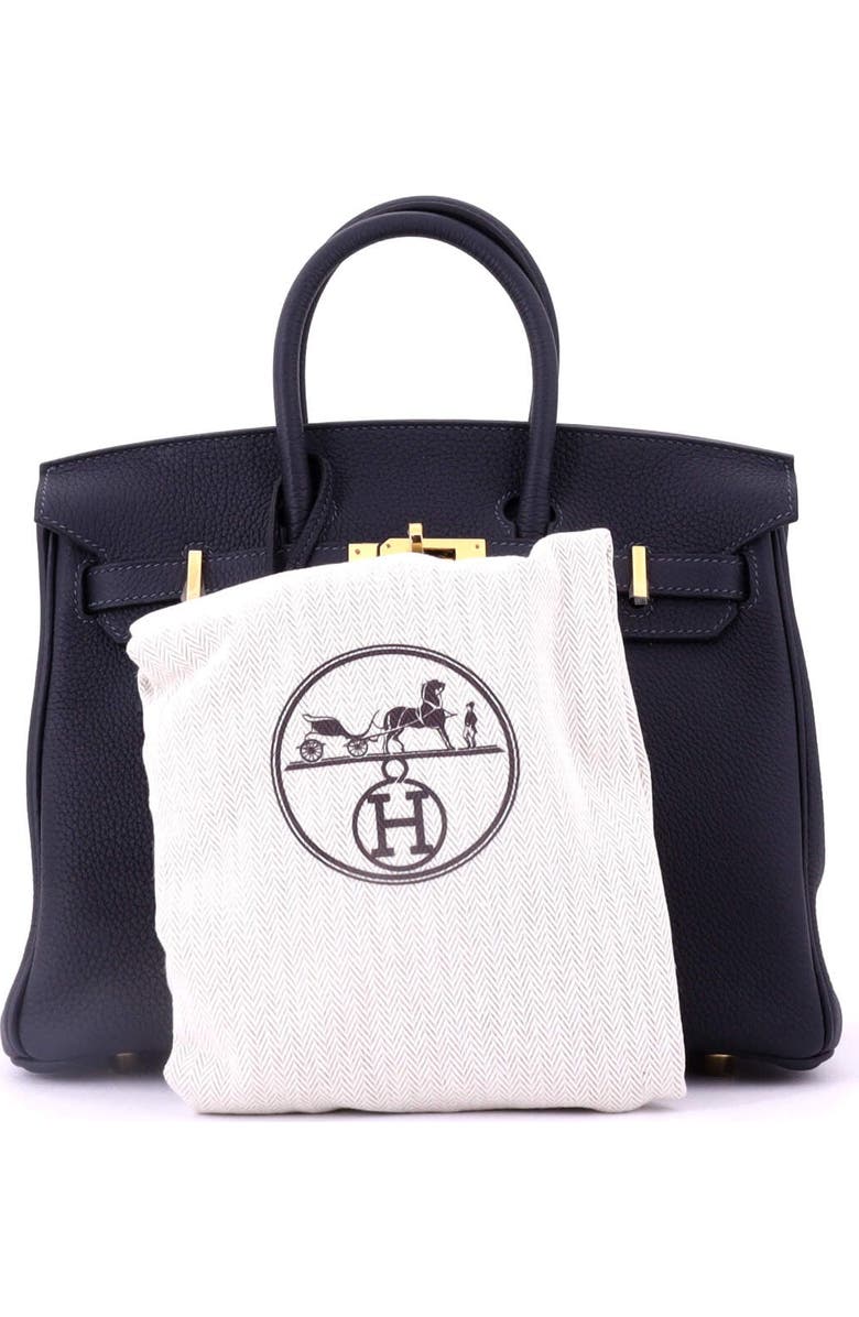 Pre-Owned Hermes Birkin Handbag Blue Togo with Gold Hardware 25, Alternate, color, Caban