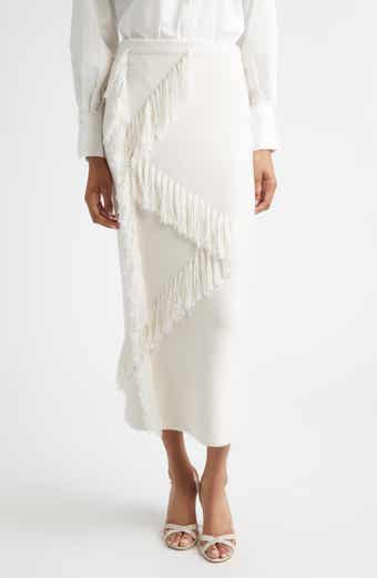 Hestia Fringe Wool Blend Sweater Skirt