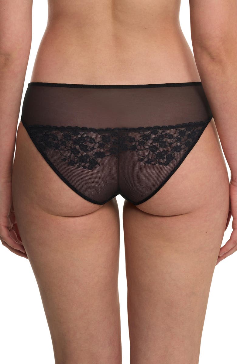 Natori Cherry Blossom Girl Brief, Alternate, color, Black